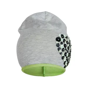 New Baby Jarní čepička  srdíčko šedo-fialová, vel. 86/92