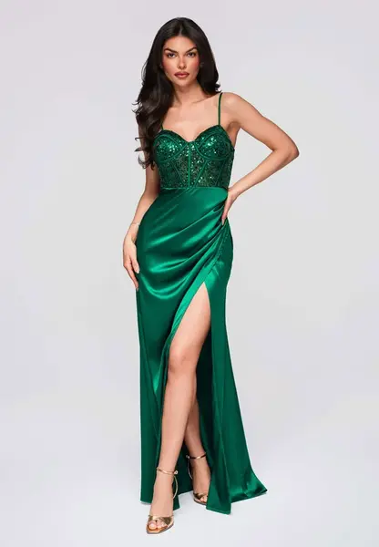 Elegantní maxi šaty s korzetem