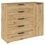 Rauch Möbel KOMODA, barvy grafitu, dub artisan, 120/100/42 cm