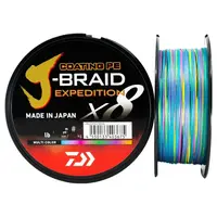 Daiwa splétaná šňůra j-braid expedition multicolor 300 m - 0,32 mm 31 kg