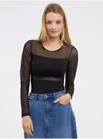 Čierna blúzka s dlhými rukávmi