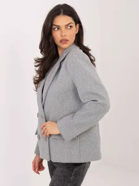 Šedý dámský kabát