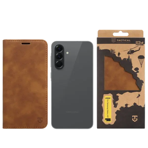 Flipové pouzdro Tactical Xproof pro Samsung Galaxy A57, mud brown