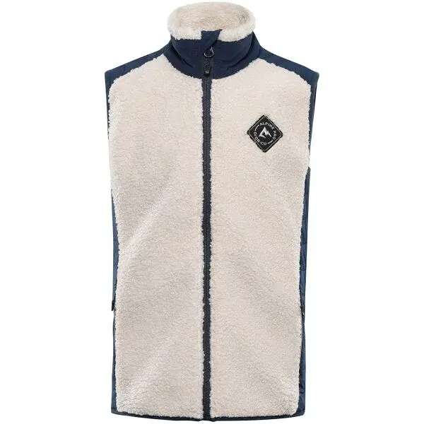 ALPINE PRO OFESO Dětská fleecová vesta, béžová, velikost 116-122