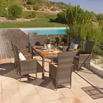 Luca Bessoni ZAHRADNÍ SOUPRAVA 7dílné, dřevo, kov, plast, textil