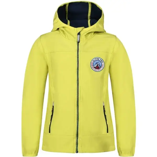 ALPINE PRO OMANO Dětská softshellová bunda, žlutá, velikost 128-134