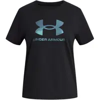 Under Armour RIVAL SHIMMER Dívčí tričko, černá, velikost L