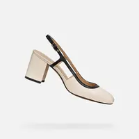 Smetanová dámská obuv na podpatku Geox Virnilisa 65 - Dámské