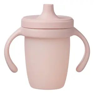 B.BOX Silikonový hrneček s pítkem 240 ml - růžový