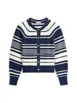 TOMMY HILFIGER Kardigán  námornícka modrá / biela ako vlna