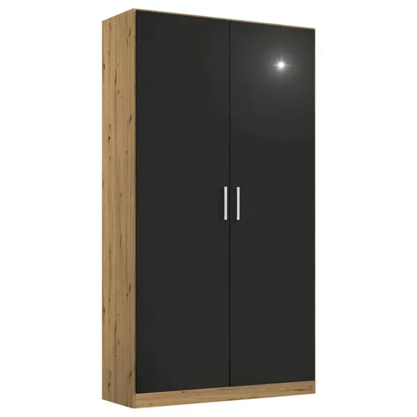 Rauch Möbel ŠATNÍ SKŘÍŇ S OTOČNÝMI DVEŘMI, šedá, dub artisan, 91/197/54 cm