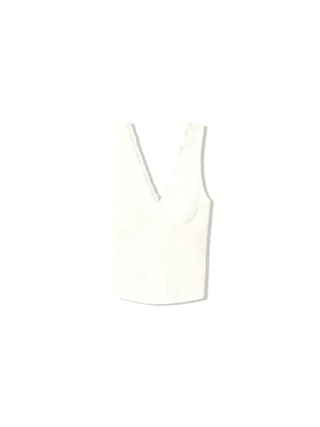 Bershka Top  prírodná biela