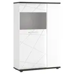 Vitrína Venezia VENV02R 2D alpská biela/dub vicenza čierna/mdf biela l