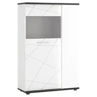 Vitrína Venezia VENV02R 2D alpská biela/dub vicenza čierna/mdf biela l