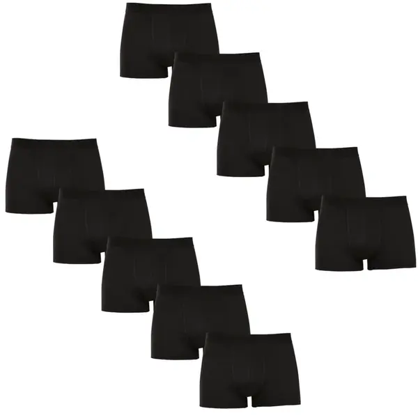 10PACK (8+2 zdarma) pánske boxerky basic čierné (10NFC1) 5XL