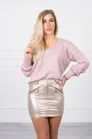 Kesi sukně s ozdobnými zipy béžová