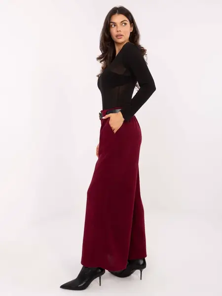 Bordové široké kalhoty