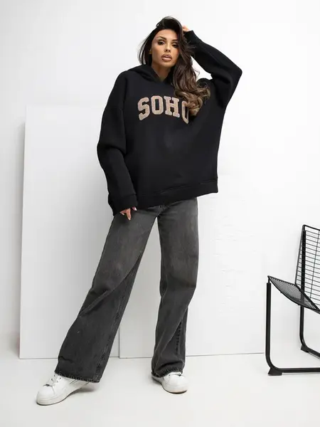 Čierna mikina s kapucňou SOHO