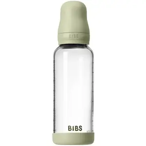 BIBS Baby Glass Bottle Silicone antikoliková láhev se silikonovým pítkem Sage 240 ml