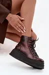 Kožené členkové topánky na platforme Maciejka