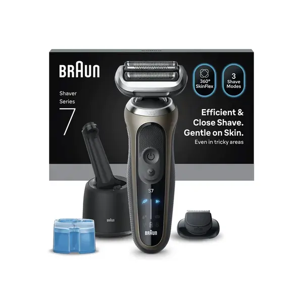 Braun Series 7 72-C7200CC elektrický holicí strojek + stanice SmartCare + 1 nástavec zlatý