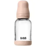 BIBS Baby Glass Bottle Round Latex antikoliková fľaša Blush 120 ml