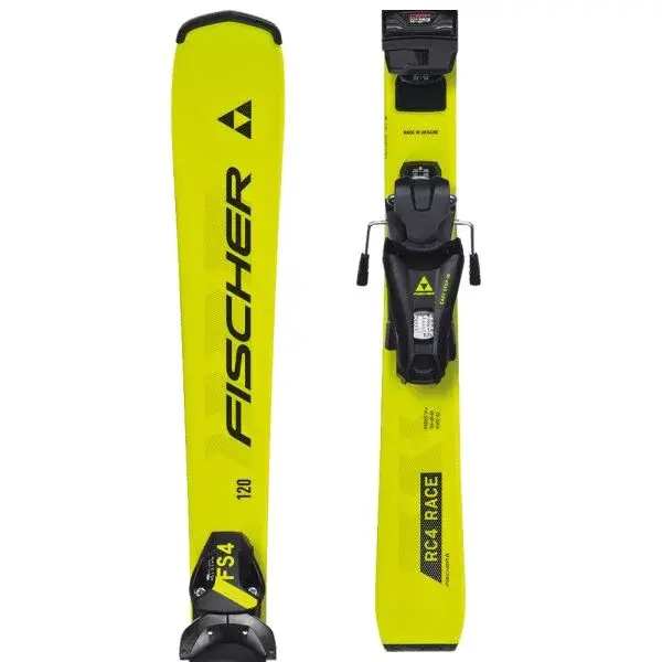 Fischer RC4 RACE JR. + FS 4 GW Zjazdové lyže, žltá, veľkosť