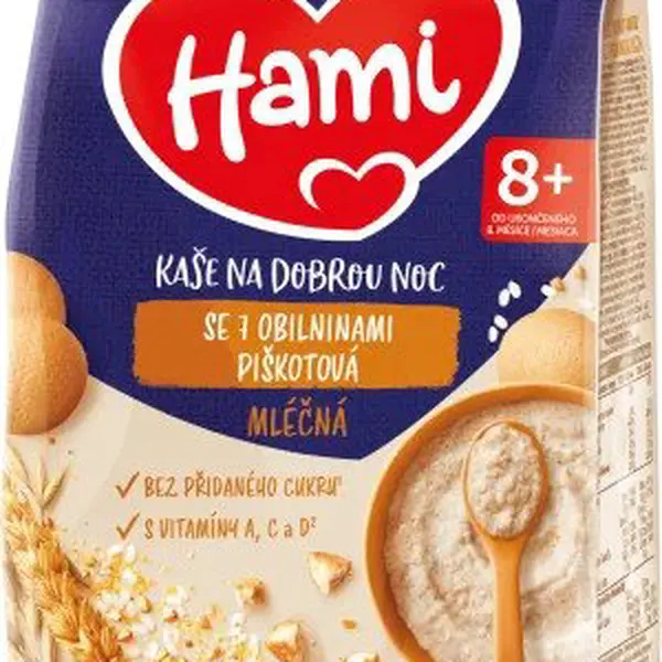 HAMI Kaše mléčná se 7 obilninami piškotová na dobrou noc 210 g