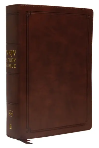 NKJV Study Bible, Leathersoft, Brown, Comfort Print - Thomas Nelson