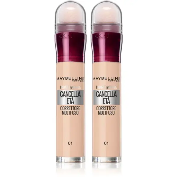 MAYBELLINE NEW YORK Instant Anti Age Eraser tekutý korektor s aplikátorom výhodné balenie odtieň 01 Light