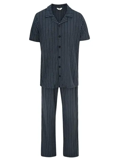 Dagi Dlhé pyžamo  nebesky modrá / čierna