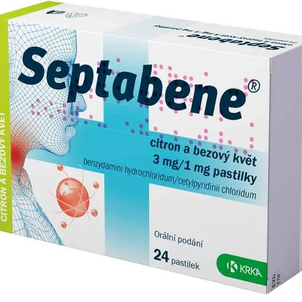 SEPTABENE® 3 mg/1 mg citron a bezový květ 24 pastilek