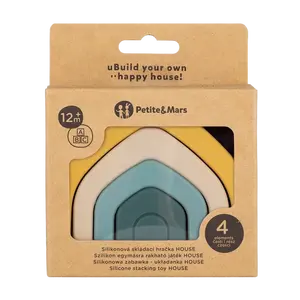 PETITE&MARS Hračka silikonová skládací House Intense Ochre 12m+