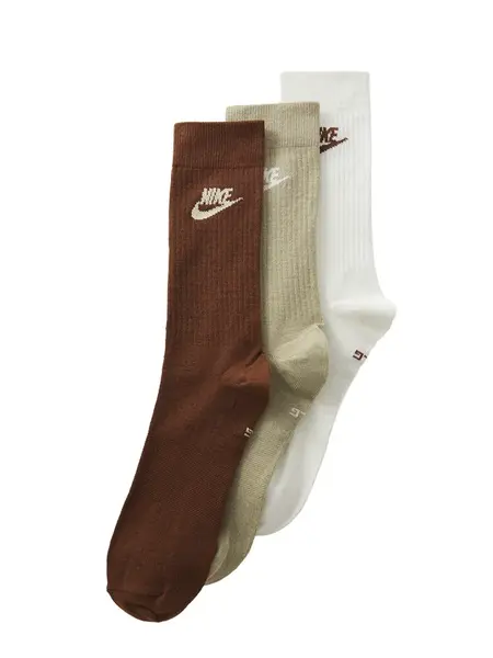 Nike Sportswear Ponožky 'Everyday Essential'  nebielená / tmavohnedá / biela