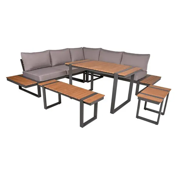 Gardenson TERASOVÁ SEDACÍ SOUPRAVA 6dílné, kov, plast, textil