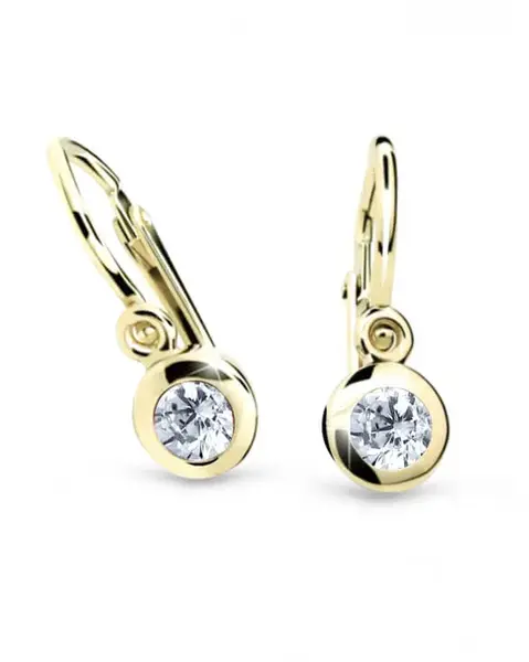 Cutie Jewellery Zlaté detské náušnice C1537-10-X-1 biela
