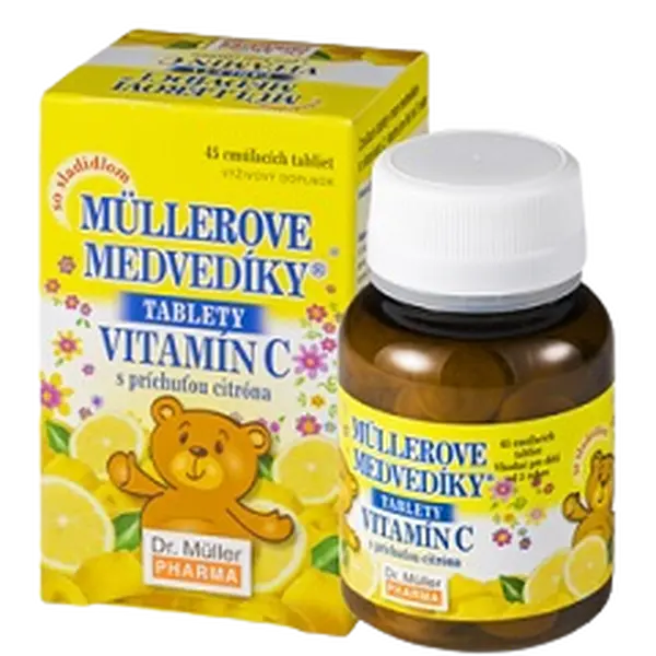 DR.MULLER Müllerove medvedíky® s príchuťou citróna a vitamínom C 45 tablet