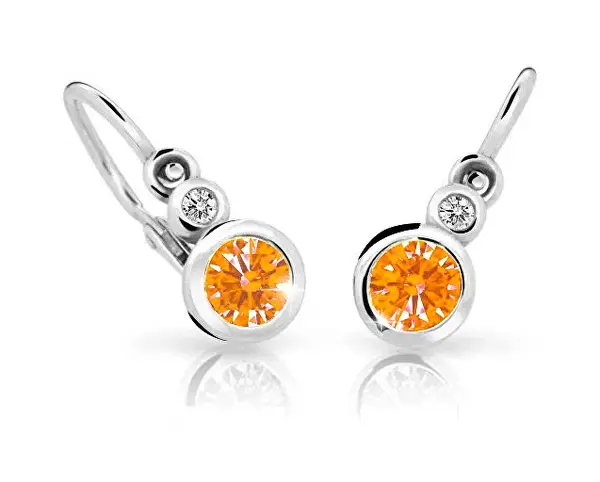 Cutie Jewellery Detské náušnice z bieleho zlata C1984-10-X-2 oranžová