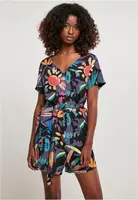 Women's jumpsuit with a short viscose belt in black