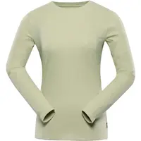 NAX CERLA Dámske bavlnené tričko s dlhým rukávom, béžová, veľkosť