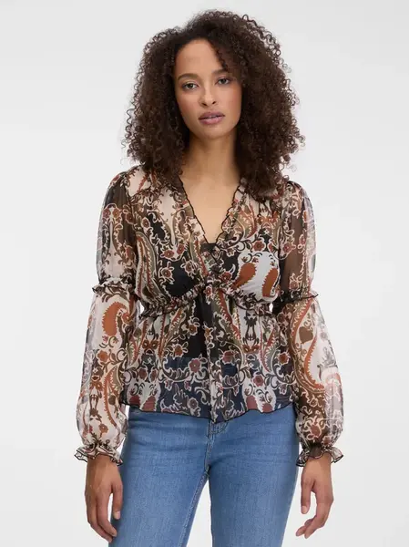 Vzorovaná blúzka s dlhým rukávom