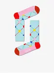 Růžovo-modré vzorované ponožky Happy Socks Argyle Dot - Dámské