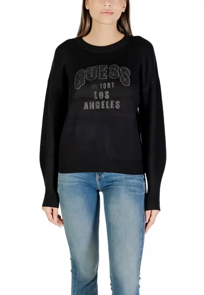 Guess čierny sveter s potlačou