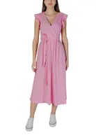 Růžové maxi šaty bez rukávů