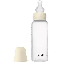 BIBS Anti-Colic Baby Bottle Silicone antikoliková fľaša so silikónovým cumlíkom Ivory 270 ml