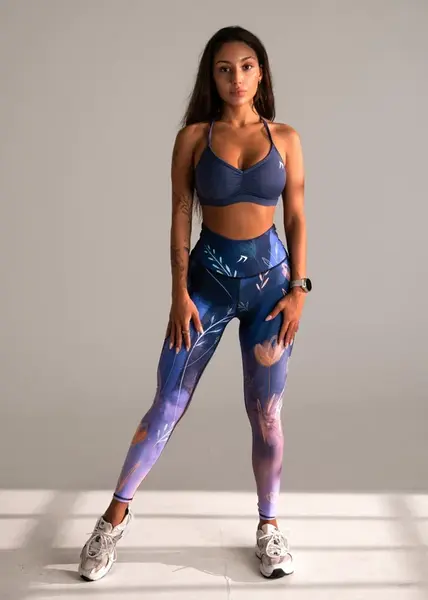 Dámské legíny kfit® moonlit bloom modrá l