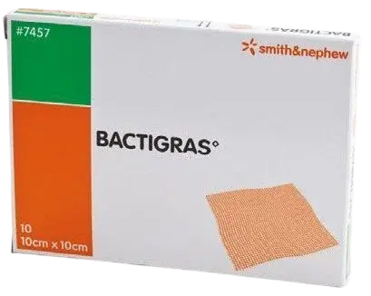 SMITH&NEPHEW Krytí Bactigras antisept.s mastí 10 x 10 cm 10 ks