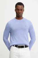 Bavlněný svetr Tommy Jeans pánský, vínová barva, DM0DM21787