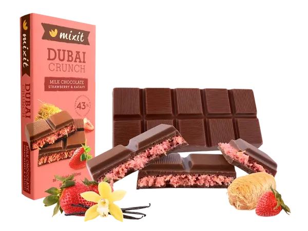 MIXIT Dubajská čokoláda s jahodovou náplní 70 g