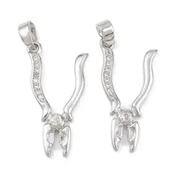 Brass Micro Pave Clear Cubic Zirconia Pendants